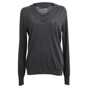 Jil Sander V-Neck Sweater in Black Wool